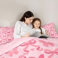thumbnail image 4 of Erosebridal Cute Pink Twin Comforter Sets for Girls, Butterfly Bow-Tie Bedding Set, Pink Reversible, 1 Comforter and 1 Pillowcase, 4 of 6