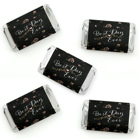 Best Day Ever - Mini Candy Bar Wrapper Stickers - Wedding or Bridal Shower Small Favors - 40