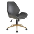 thumbnail image 1 of Reseda Office Chair in Black Faux Leather with Gold Base, 1 of 9