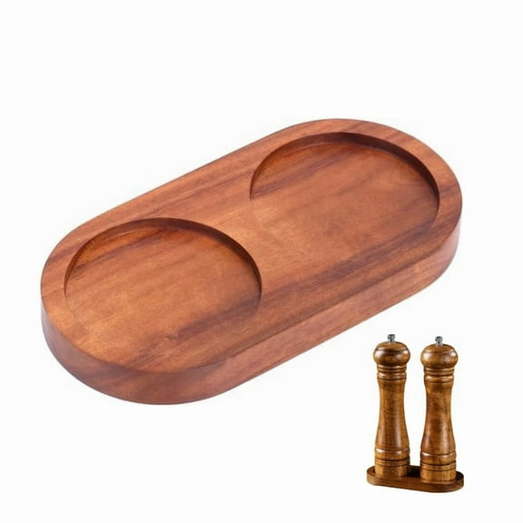 Salt and Pepper Mill Tray,Sea Salt Grinder Base,Pepper Mill Grinder Base,Inner Dia 2.44",Pepper Grinder Rest, Dining Table Protector (Sea Salt Grinderare Not Included).