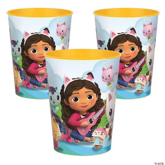 Bulk 12 Pieces DreamWorks Gabby’s Dollhouse Party Reusable BPA-Free Plastic Favor Tumblers