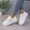 White, variant on Women's Casual Platform Shoes, Round Toe Thick Sole Sneakers, Trendy & Comfortable Footwear for Walking, Mall & College Light Blue 37