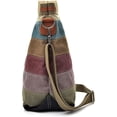 thumbnail image 3 of Hobo Tote Bag for Women Top Handle Shoulder Bag Multi Color Canvas Crossbody Bag Large Capacity Handbag Casual Purse, 3 of 6