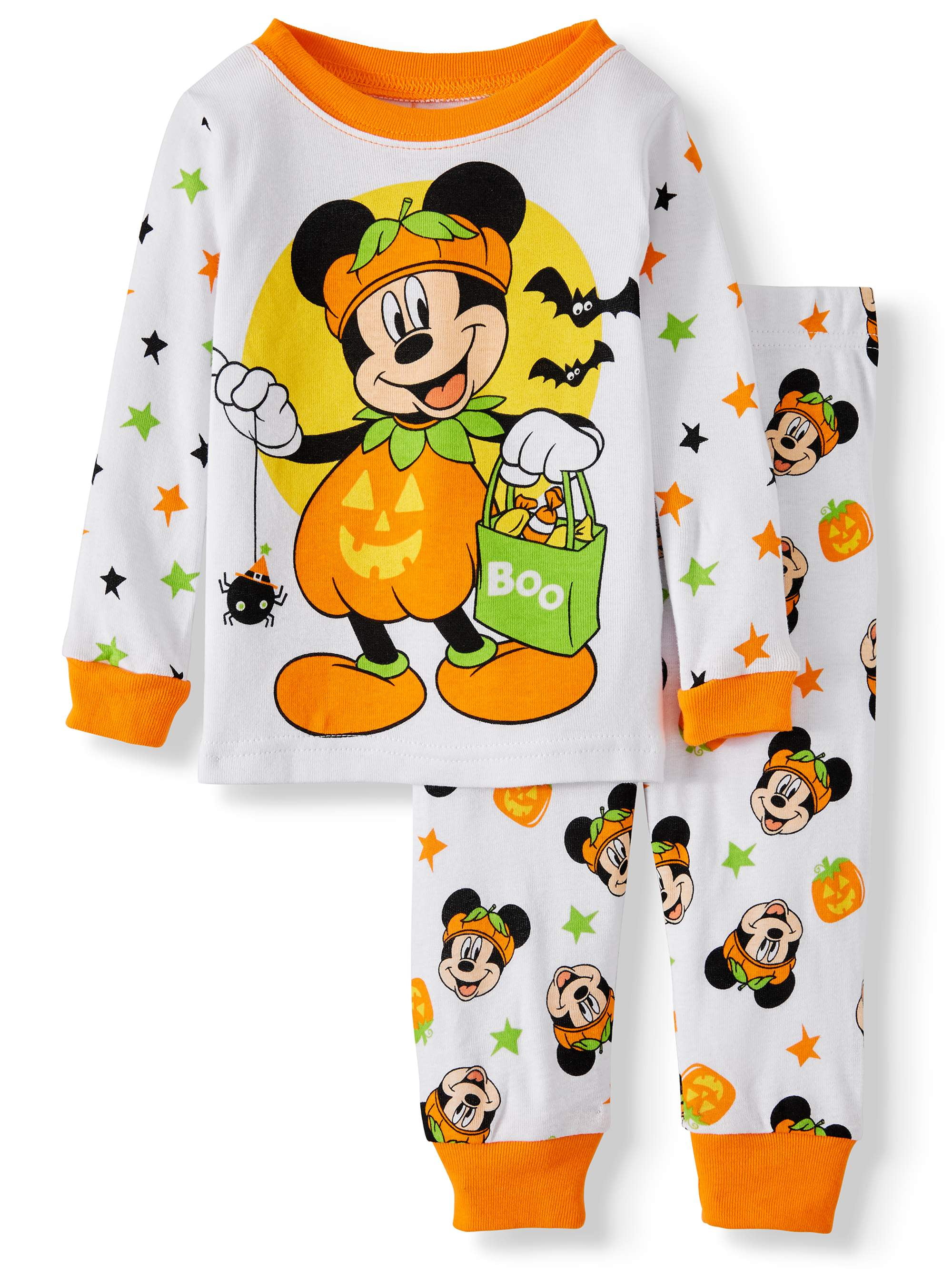 Mickey Mouse Figure Halloween Disney 2pc Pumpkin Pajamas NEW Outfit Boys 9M 12M Mickey Mouse Figure Halloween Disney 2pc Pumpkin Pajamas NEW Outfit Boys 9M 12M