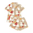 thumbnail image 4 of Ruyelune Beige Ghost Short Sleeve Sleepwear Lounge Set Soft Pj Sets Button Down Women's Summer Sleepwear L, 4 of 4
