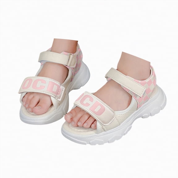 TOWED22 Toddler Girl Sandals - Little Girl Easter Summer Dress Shoes Lightweight Open Toe Beach Holiday Pink,12