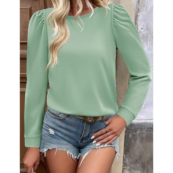 Zeagoo Long Sleeve Tunic Tops For Women Womans Top Fall Casual Long Shirts Crew Neck Sweatshirts Fall Outfits For Women 2025