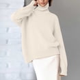 thumbnail image 2 of Sweaters for Women, High Neck Sweaters for Women, Solid Color Ribbed Knit, Lightweight Pullover for Comfort, 2 of 5