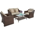 thumbnail image 6 of SUNCROWN 4 Piece Outdoor Patio Sectional Set  ,Rattan Wicker Furniture Conversation Set (Brown), 6 of 6