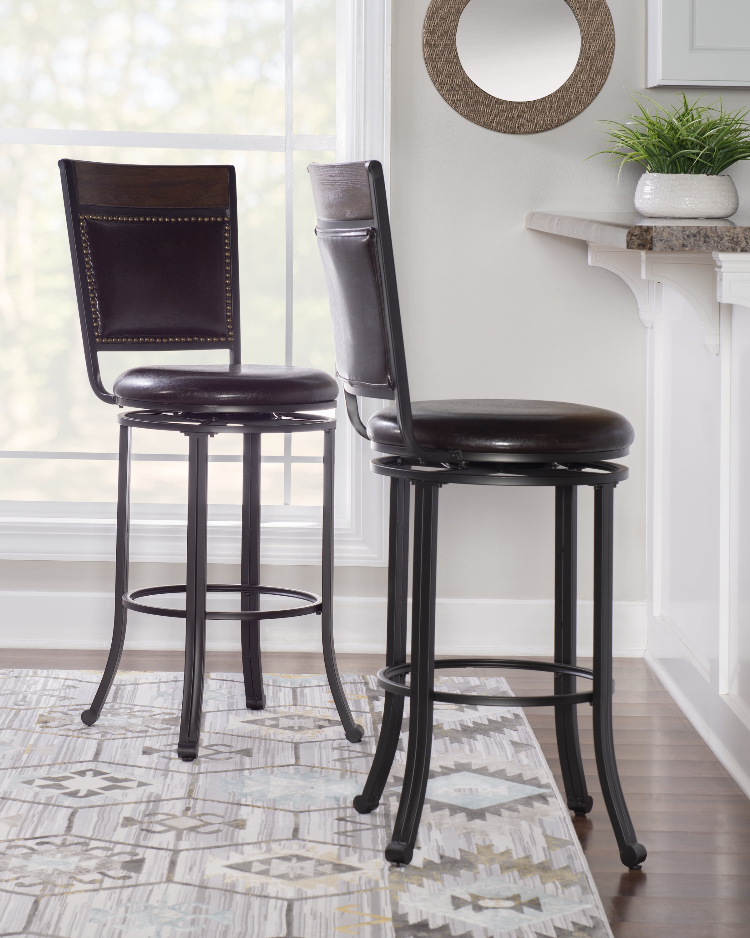 Powell Holloway 29" Indoor Metal Bar Stool with Swivel, Rustic Umber