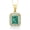 Malachite, variant on 2.36 Ct Octagon Peach Simulated Morganite 18K Yellow Gold Plated Silver Pendant