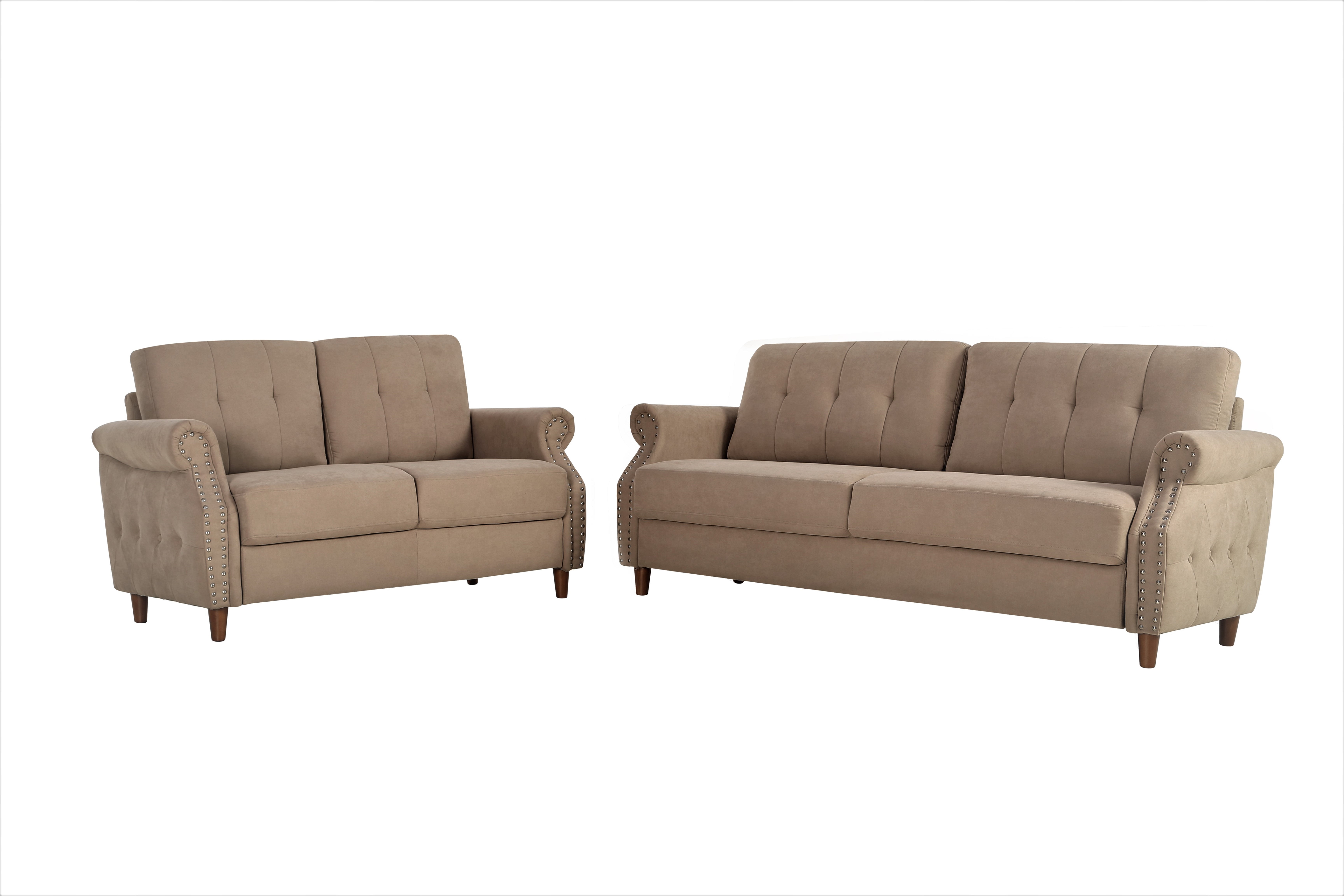 Uspridefurniture Matsuko 2Pcs Living Room Set, Loveseat and Sofa, Camel