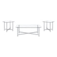 thumbnail image 1 of Coaster Cronin 3-piece Tempered Glass Top Metal Base Coffee Table Set in Chrome, 1 of 11