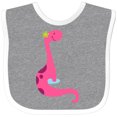 thumbnail image 3 of Inktastic Cute Pink Dinosaur Girls Baby Bib, 3 of 4