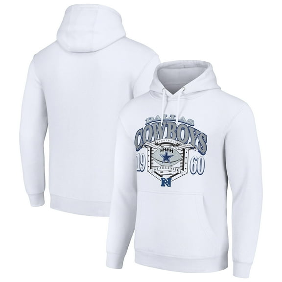 Men's Starter White Dallas Cowboys 80s Retro Pullover Hoodie