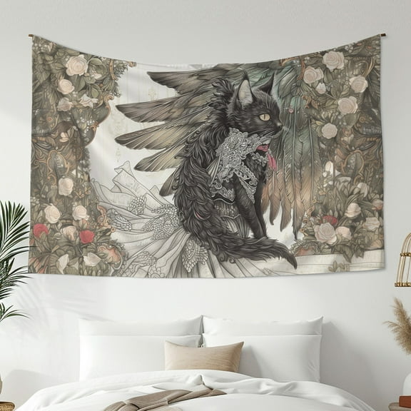 Modern Minimalist Style Tapestry, Cat Print Tapestry, Bedroom Living Room Dormitory Decoration, Home Decoration