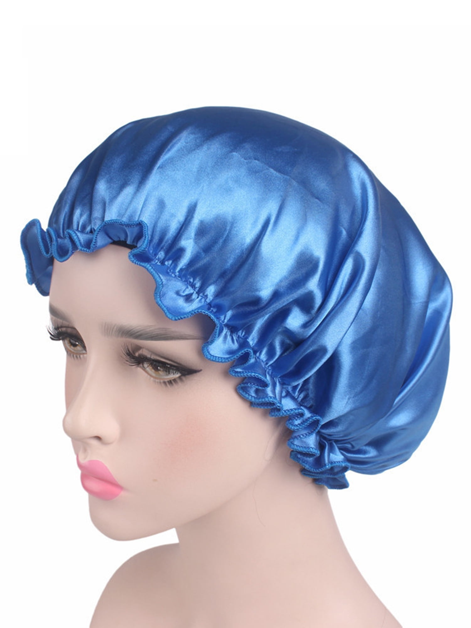 Womens Soft Pure Satin Silk Sleeping Caps Night Sleep Hats Hair Scarves