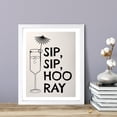 thumbnail image 3 of Designs ByLITA Sip, Sip, Hooray!, 11 x 14 White Wall Print Inspirational (Framed) | Retro Bar Decoration, 3 of 5