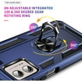 thumbnail image 5 of Grade Drop Impact for Motorola Moto Edge Plus 2023 Case 360 Metal Rotating Ring Kickstand Holder  Heavy Duty Shockproof Case for Moto Edge Plus 2023 Phone Case (Blue), 5 of 14