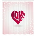 thumbnail image 3 of Ambesonne Love Shower Curtain, Heart Background Ornate, 69"Wx84"L, Pale Pink Red White, 3 of 3