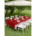 thumbnail image 3 of Outdoor Tablecloth with Umbrella Hole and Zipper, Red Christmas Tree Rectangle Table Cloth 60x120 Inch Waterproof Tablecloth, Xmas Balls Pine Needles Snowflake Picnic Table Cover for Patio Camping, 3 of 7