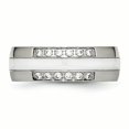 thumbnail image 4 of Stainless Steel Polished White Ceramic CZ Ring 9 Size, 4 of 7