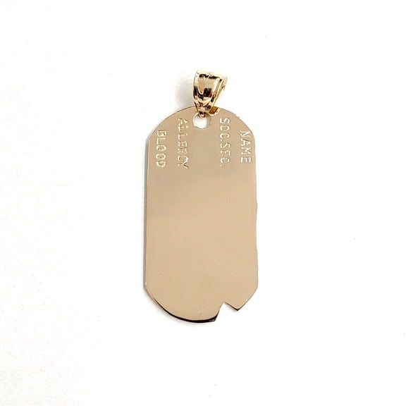 New 14k yellow Gold medical ID dog tag name tag Pendant charm fine jewelry 5.4g