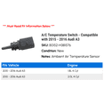 thumbnail image 2 of A/C Temperature Switch - Compatible with 2015 - 2016 Audi A3, 2 of 2