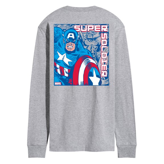 Marvel Captain America - Comic Super Soldier - Men's Long Sleeve Graphic Tee