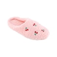 thumbnail image 2 of CTM  Cherry Plush Slippers Cozy Fuzzy Indoor Slip-On Shoes (Women), 2 of 5