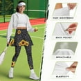 thumbnail image 6 of POLEROBlack Leopard Sunflower Skirted Athletic Leggings for Women Butt Lifting Yoga Pants with Pockets Non See Through Slim Fit Tennis Skirt Leggings Tummy Control Running Gym Clothing, 6 of 6