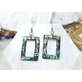 thumbnail image 2 of Modern Chic Rectangular Frame Abalone Shell Dangle Earrings, 2 of 6