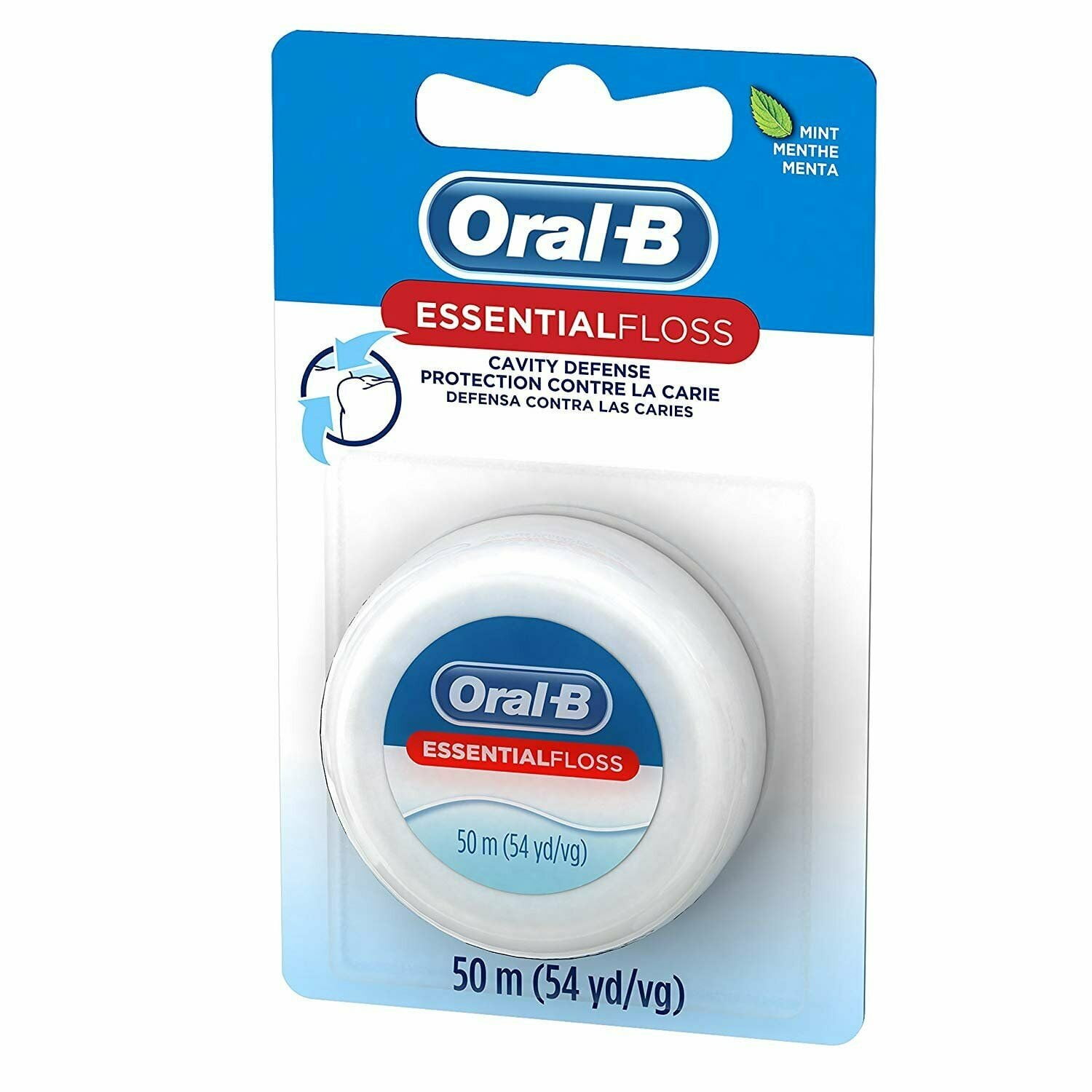 Oral-B Essential Dental Floss Cavity Defense & Protect Mint, 50 m, 12-Pack