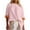 Pink, variant on AherBiu Womens Tops Solid Color Patchwork 1/2 Sleeve Crewneck Ladies Summer Casual Loose Tshirts