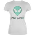 thumbnail image 1 of Stay Weird Alien Juniors Soft T Shirt White 2XL, 1 of 1