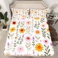 thumbnail image 7 of Castle Fairy Cartoon Flower 3pcs Twin Sheet Sets,Spring Garden Twin Fitted Sheet,Pink Yellow Breathable Flat Sheet,Super Cozy Botanical Room Decor, 7 of 7