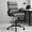 Gray w/ Foot rest, variant on TMV Ergonomic Executive Desk Chair - PU Leather Adjustable Arm Swivel Office Chair for Vanity Desk, Home & Executive Desk,Grey