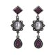 thumbnail image 1 of Fashion Long Tassel Pendants Earrings Ear Stud Dangle Anti allergy Jewelry (Purple), 1 of 3