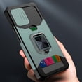 thumbnail image 3 of Phone Case for Samsung Galaxy S21 Ultra Glaxay S21ultra 5G with Slide Camera Cover and Tempered Glass Screen Protector Card Holder Hard Ring Cell Gaxaly 21S S 21 21ultra G5 Women Men Green, 3 of 6