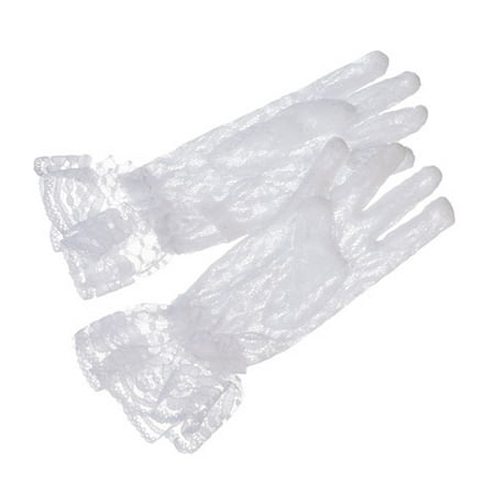 Children's Gloves - Stretch White Lace - 6 inches