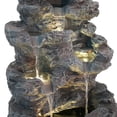 thumbnail image 6 of 23.85" H 5-Tier Outdoor Water Fountain with Cascading Waterfall,Outdoor Fountain with LED Light,Natural Looking Stone and Soothing Sound for Decor on Lawn,Garden,Gray, 6 of 9