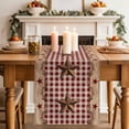 thumbnail image 2 of Table Runner 72 Inches Long for Kitchen Dining, Western Texas Star Vintage Dresser Scarf Farmhouse, Dining Table Decorations for Wedding/Parties, Rustic Wreath Wood Red Plaid 16 x 72 In, 2 of 8