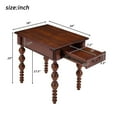 thumbnail image 5 of Solid Wood End Table with Drawer, Vintage Narrow Sofa Side Table with Spindles Legs, for Living Room, Easy Assembly, Walnut, 5 of 9