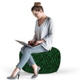 thumbnail image 2 of Abstract Pouf Cover with Zipper, Creative Green Toned Monochrome Dotted Leaves, Soft Decorative Fabric Unstuffed Case, 30" W X 17.3" L, Dark Green Emerald, by Ambesonne, 2 of 5