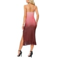 thumbnail image 3 of INSPIRE CHIC Summer Spaghetti Strap Maxi Dress for Women's Cowl Neck Stretchy Mesh Flowy Wedding Guest Dresses S Pink, 3 of 5