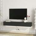 thumbnail image 4 of Aukfa Floating TV Stand Wall Mounted for TVs up to 70" w/ LED APP Control & Power Outlet,Black, 4 of 7