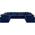 thumbnail image 4 of Meridian Furniture Indulge 258" Velvet U-Shaped Modular Sectional in Navy, 4 of 10