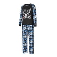 thumbnail image 2 of pengnight Christmas Family Pajamas Matching Set, Long Sleeve Antlers Letters Print T-shirt with Snow Plaid Pants Sleepwear Loungewear for Mom/Dad/Kid/Baby/Dog, 2 of 8