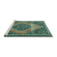 thumbnail image 2 of Ahgly Company Machine Washable Indoor Rectangle Medallion Turquoise Blue Traditional Area Rugs, 8' x 10', 2 of 4