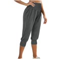 thumbnail image 5 of Mlzmgr Joggers for Women High Waist Capri Pants for Women Running Athletic Gym 3/4 Length Pants Solid Color, 5 of 7
